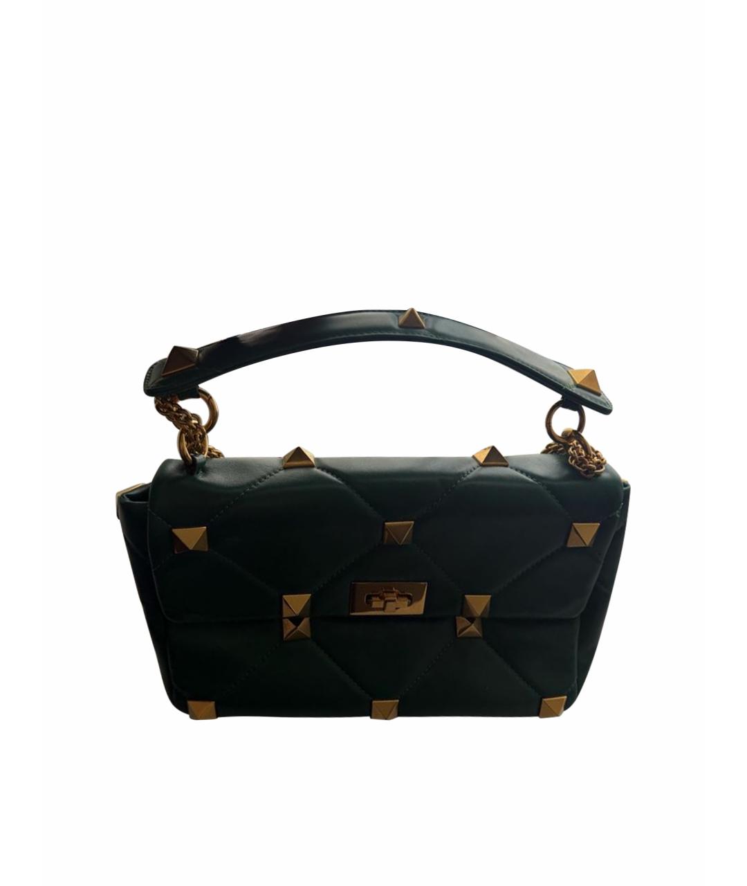 VALENTINO Зеленая кожаная сумка через плечо, фото 1