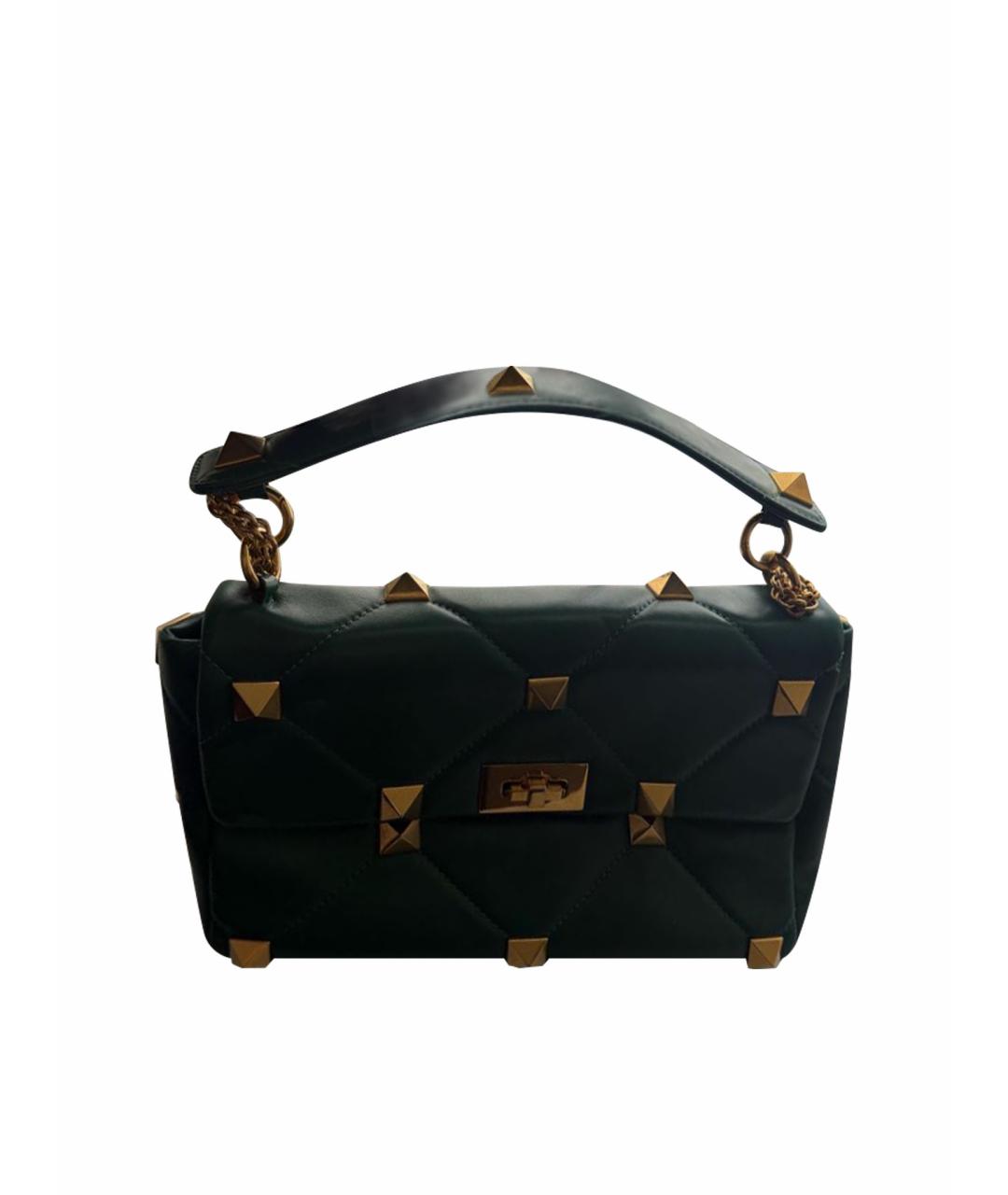 VALENTINO Зеленая кожаная сумка через плечо, фото 4