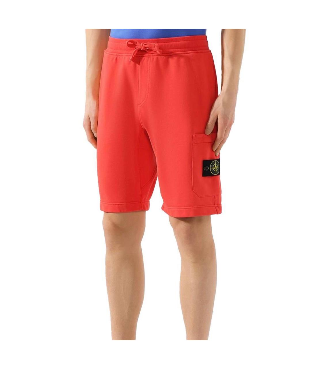 STONE ISLAND Красные хлопковые шорты, фото 2