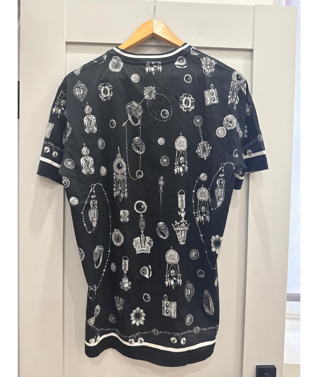 DOLCE&GABBANA Черная хлопковая футболка, фото 2