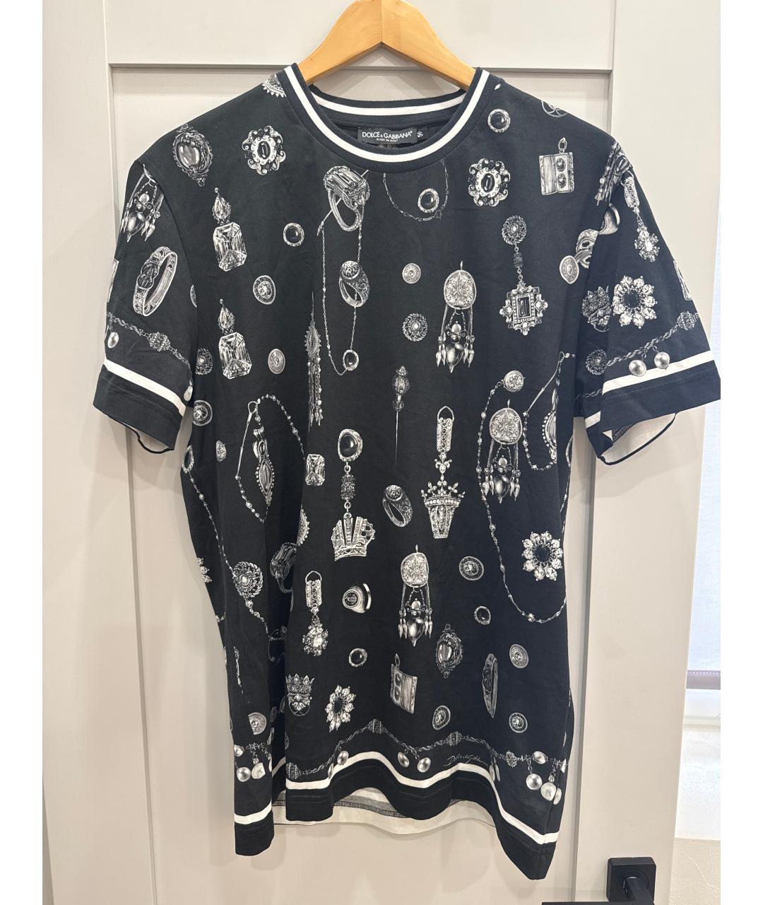 DOLCE&GABBANA Черная хлопковая футболка, фото 5