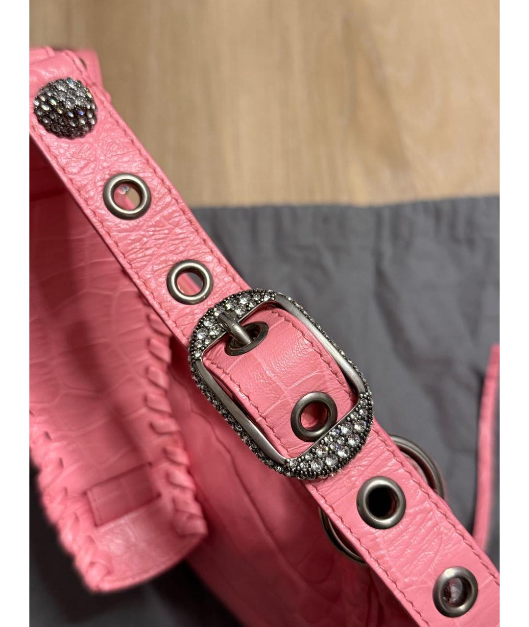 BALENCIAGA Коралловая кожаная сумка с короткими ручками, фото 8