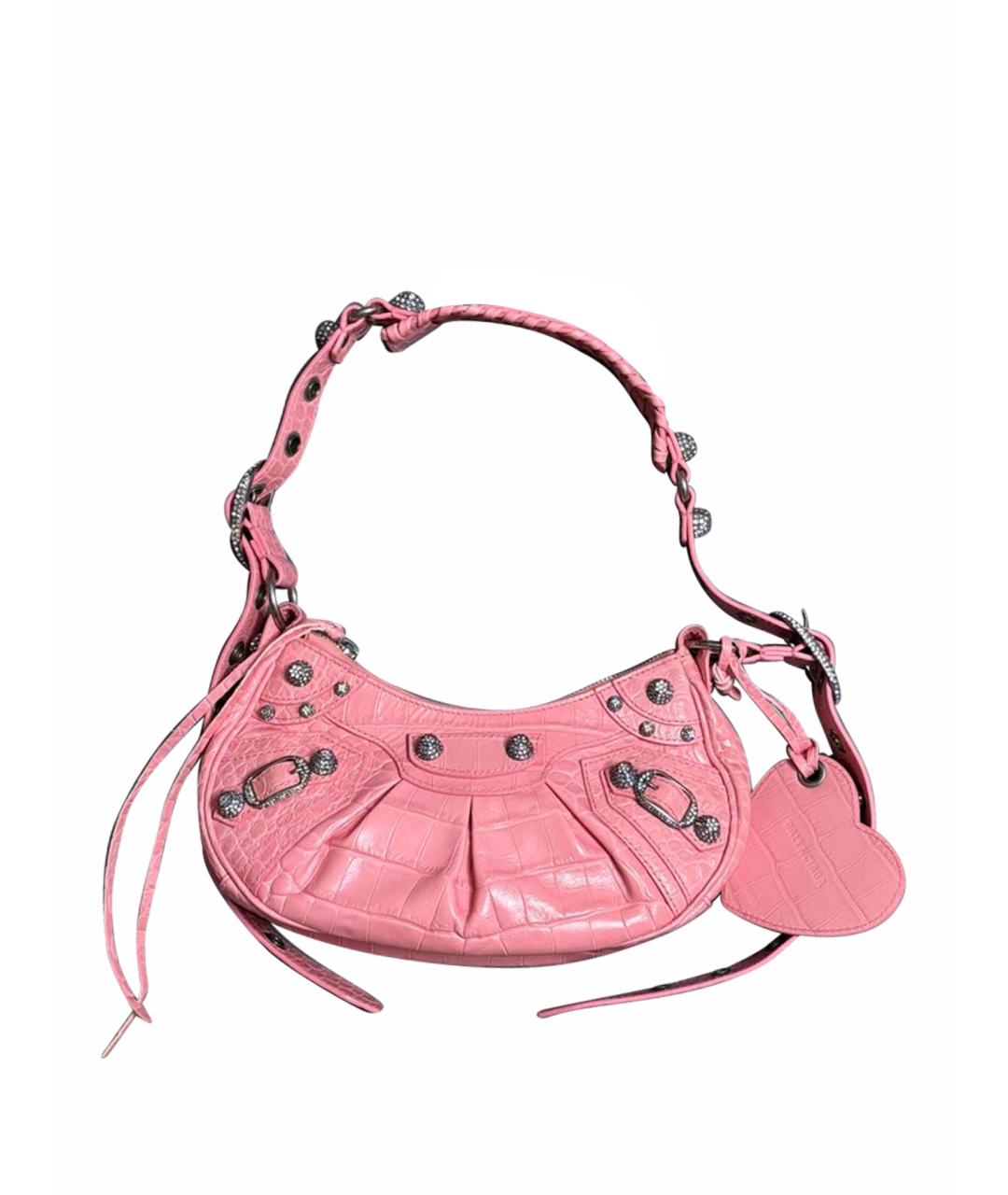 BALENCIAGA Коралловая кожаная сумка с короткими ручками, фото 1