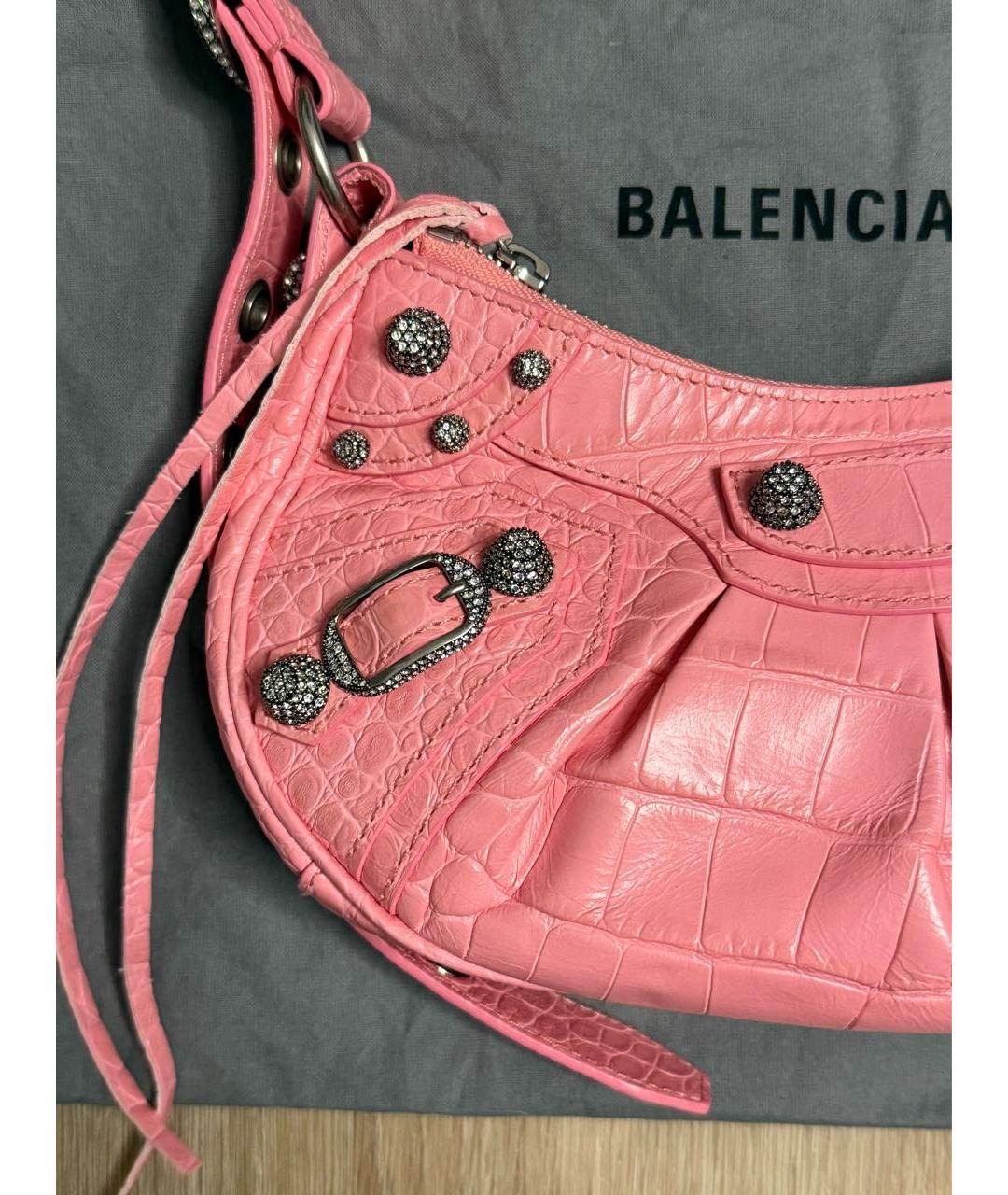 BALENCIAGA Коралловая кожаная сумка с короткими ручками, фото 2