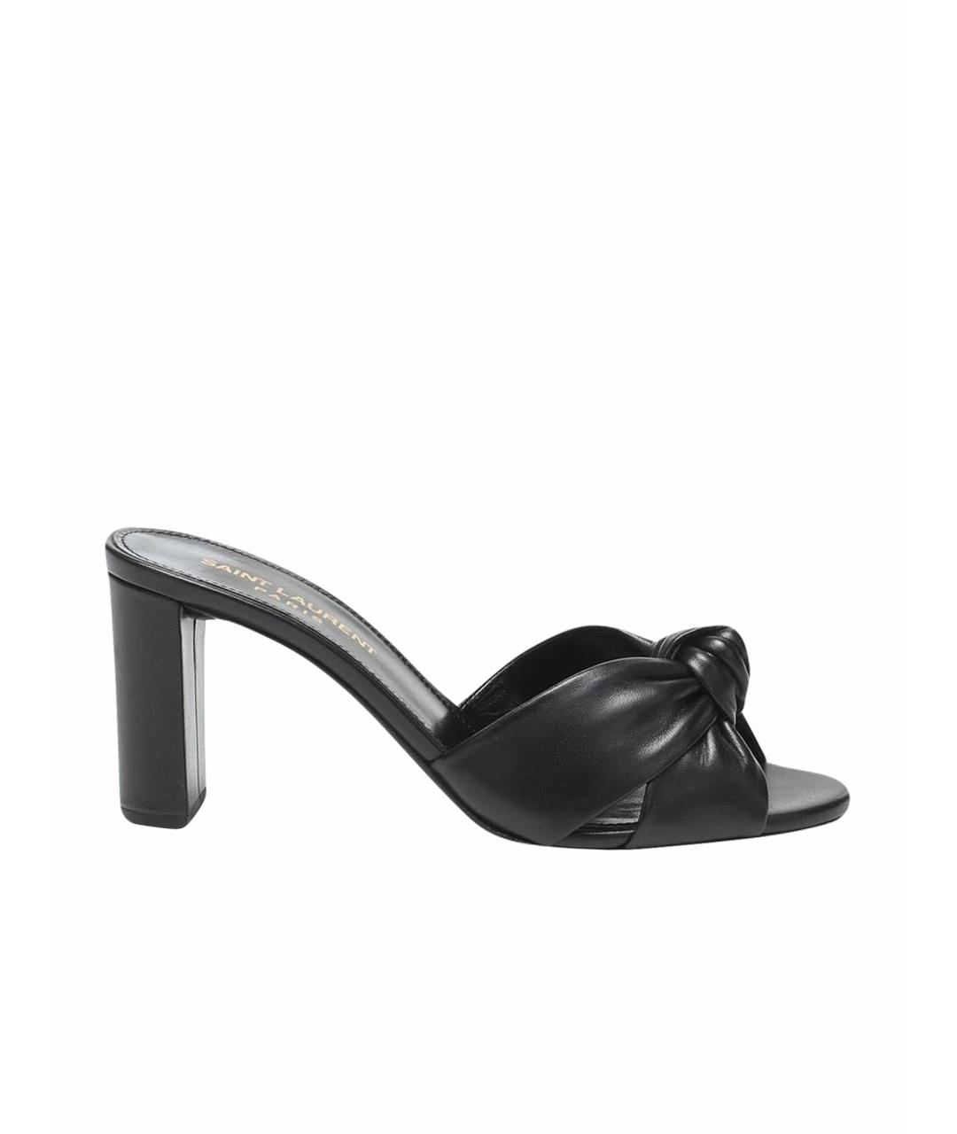 SAINT LAURENT Черные кожаные туфли, фото 1