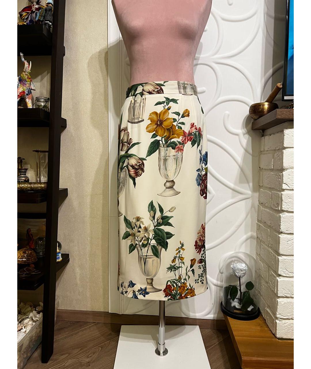 DOLCE&GABBANA Мульти вискозная юбка миди, фото 7