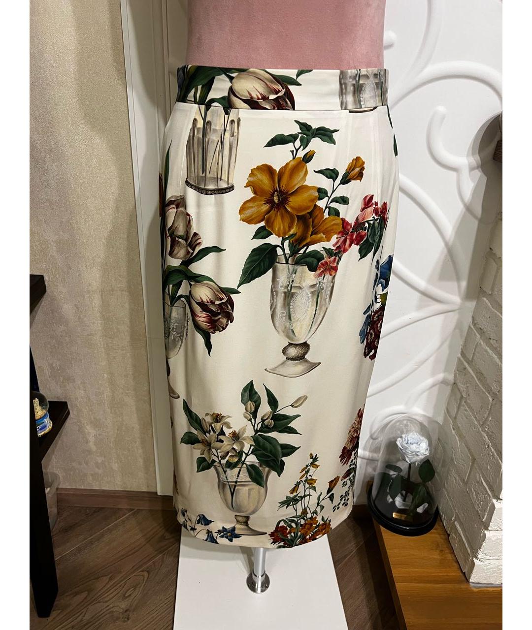 DOLCE&GABBANA Мульти вискозная юбка миди, фото 2