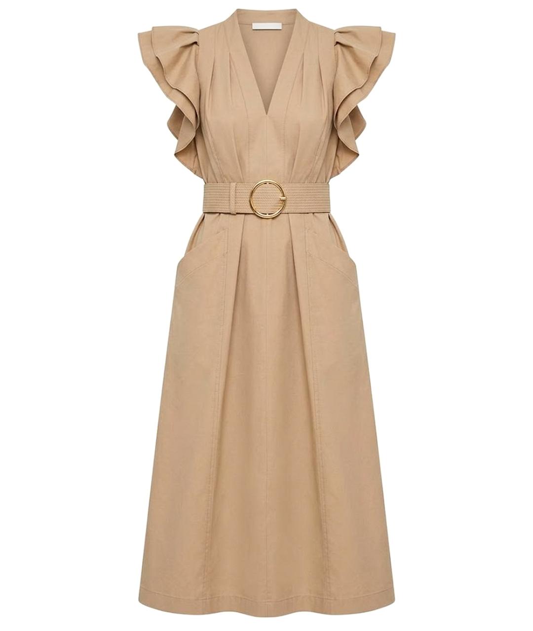 ESCADA Бежевое хлопковое повседневное платье, фото 1