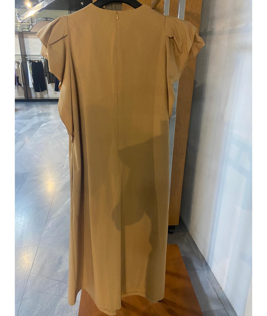 ESCADA Бежевое хлопковое повседневное платье, фото 2