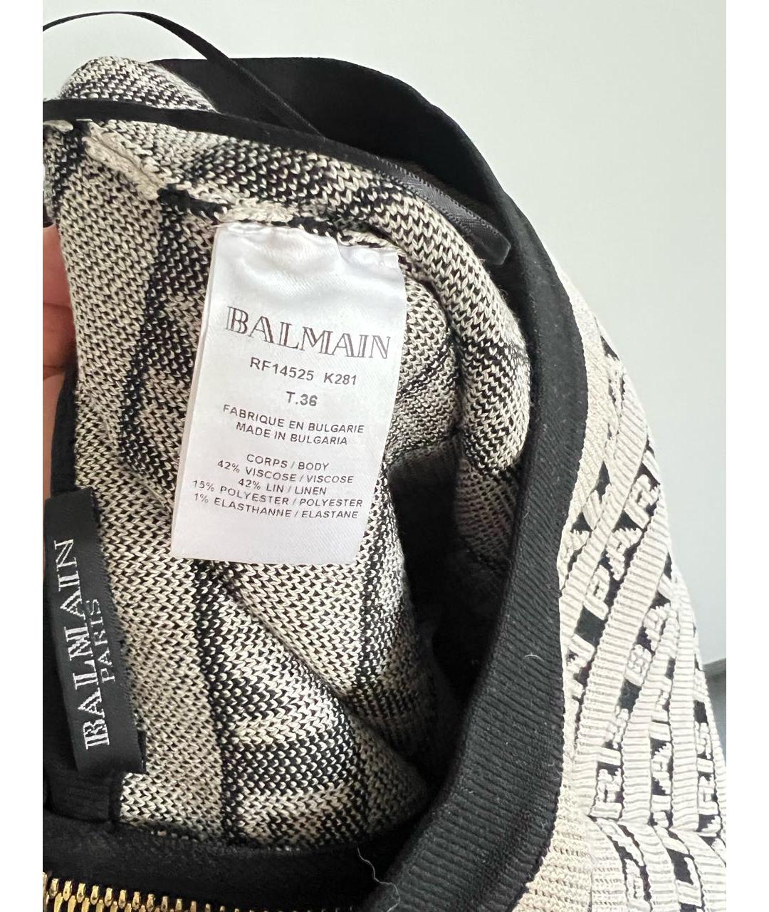 BALMAIN Бежевая вискозная юбка мини, фото 5