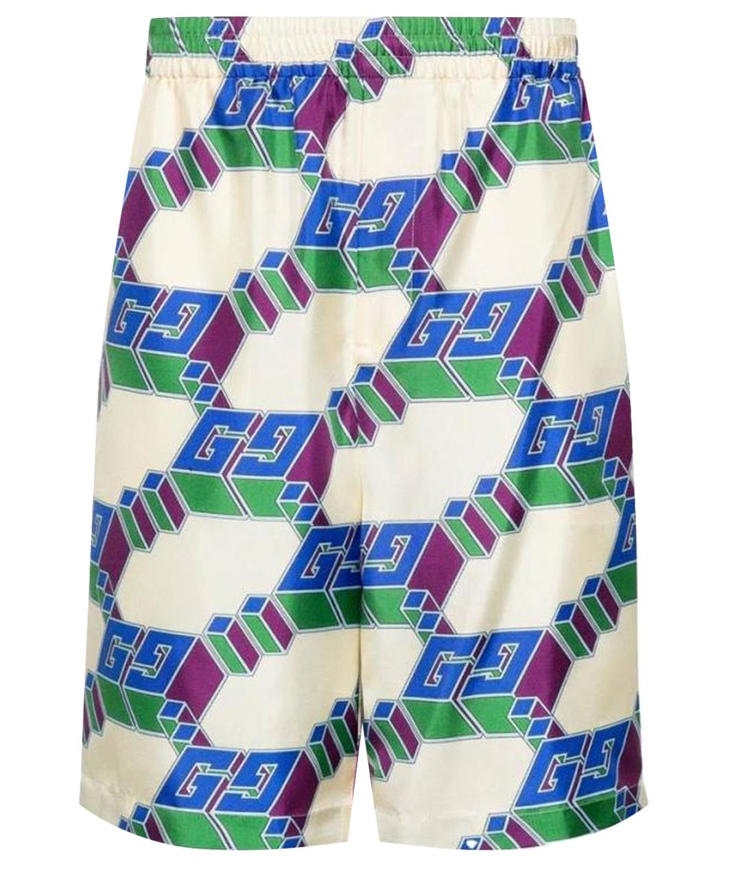 GUCCI Бежевые шелковые шорты, фото 1