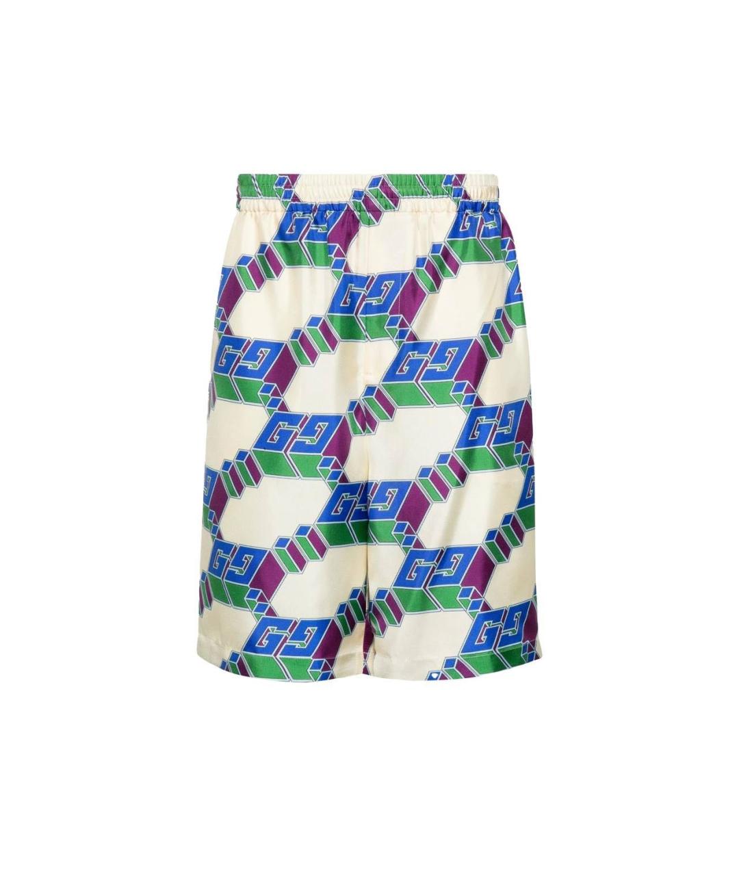 GUCCI Бежевые шелковые шорты, фото 4