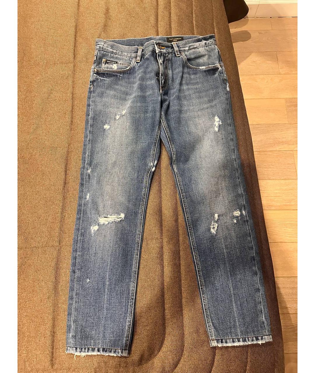 DOLCE&GABBANA Синие хлопковые джинсы, фото 3