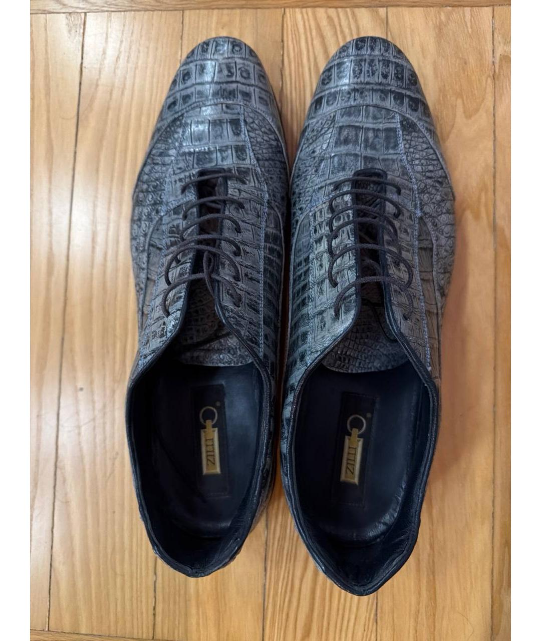 ZILLI Зеленые туфли из экзотической кожи, фото 3