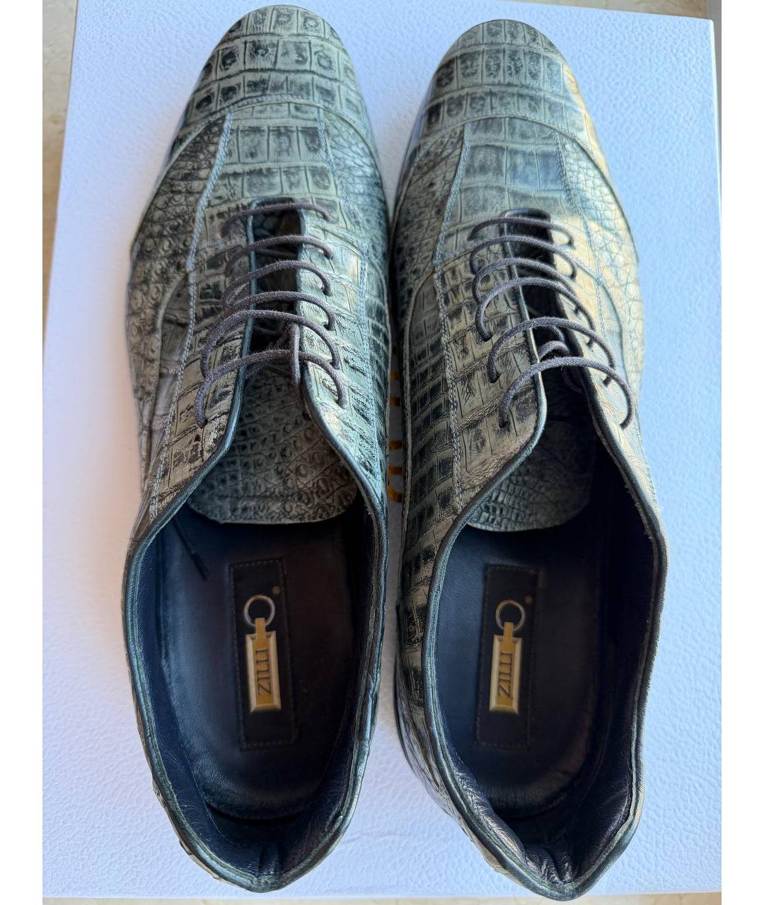 ZILLI Зеленые туфли из экзотической кожи, фото 2