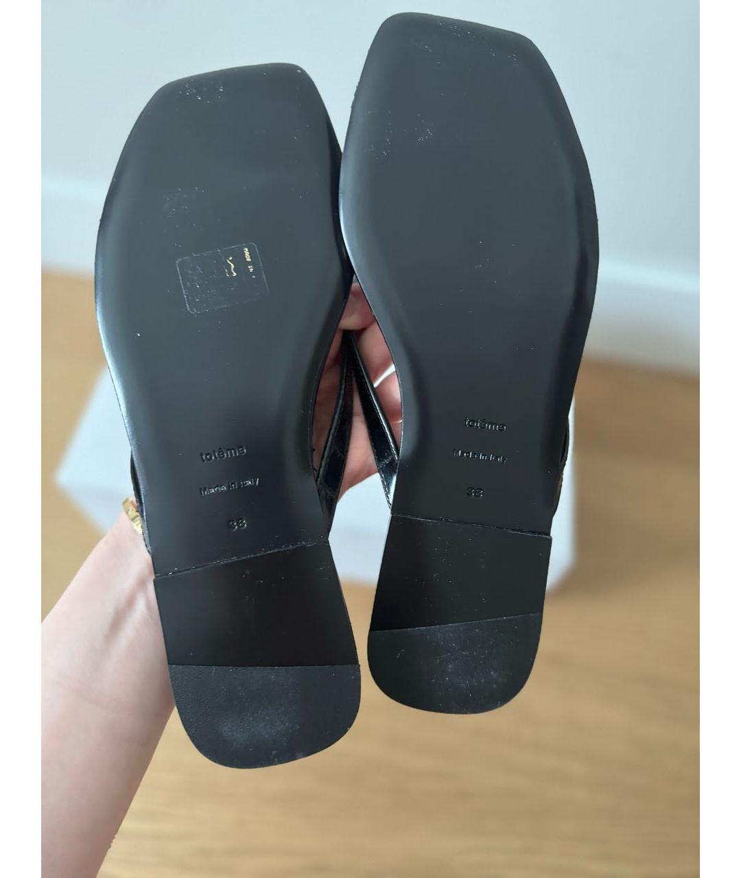 TOTEME Черные кожаные сандалии, фото 3