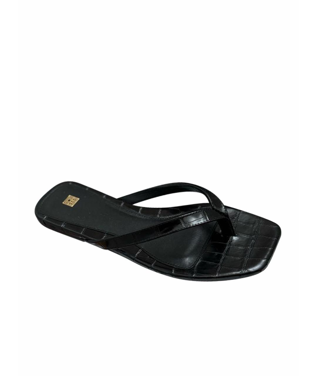 TOTEME Черные кожаные сандалии, фото 1