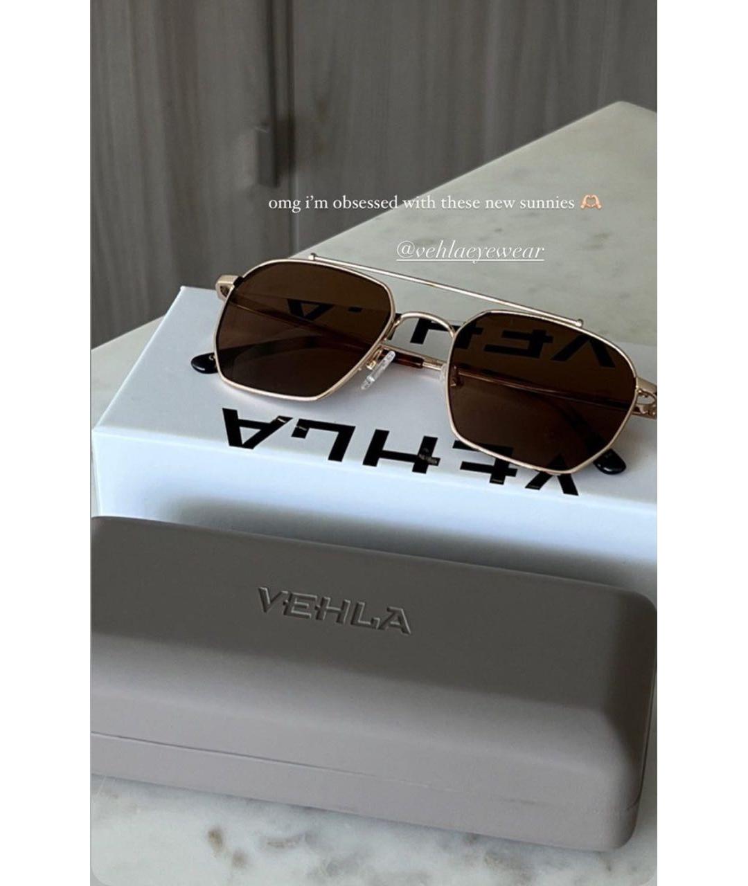 Vehla Коричневые металлические солнцезащитные очки, фото 5