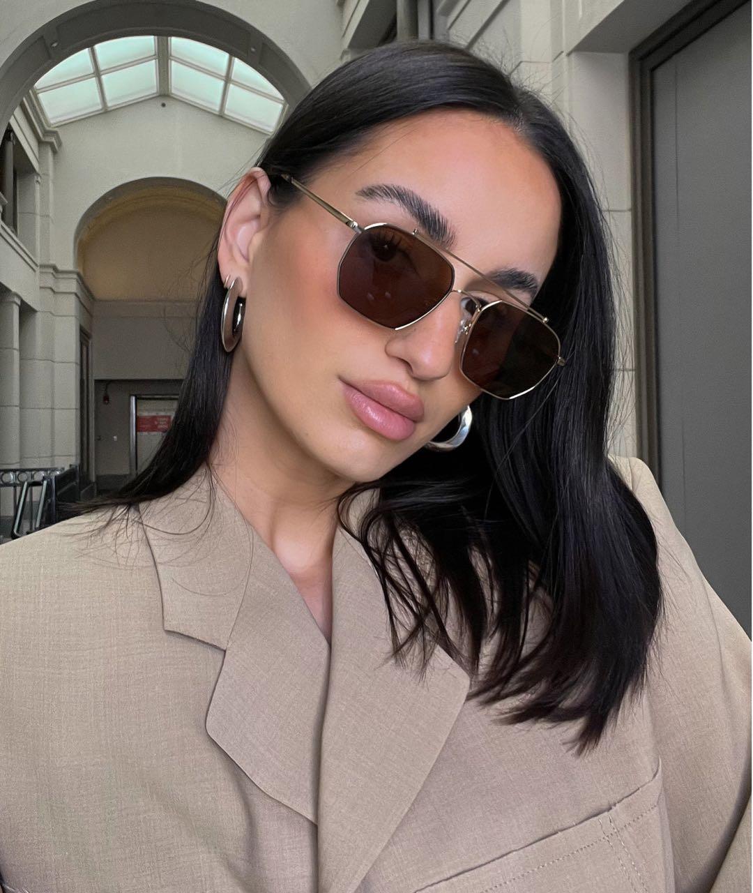 Vehla Коричневые металлические солнцезащитные очки, фото 3