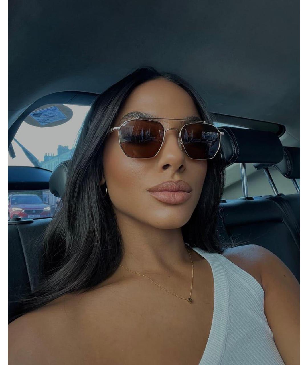 Vehla Коричневые металлические солнцезащитные очки, фото 7