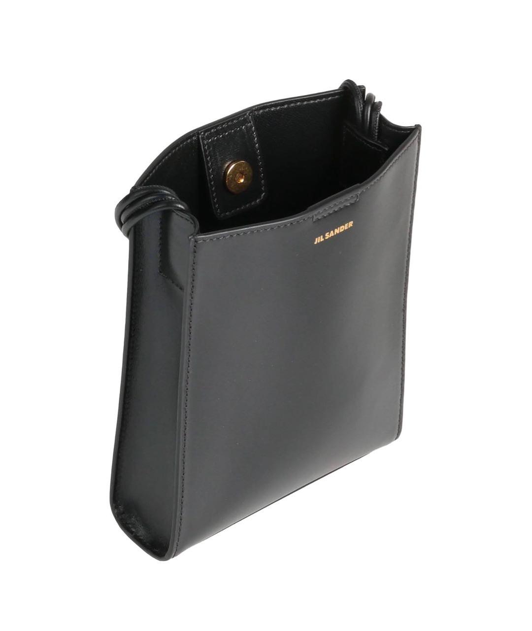 JIL SANDER Черная кожаная сумка через плечо, фото 3