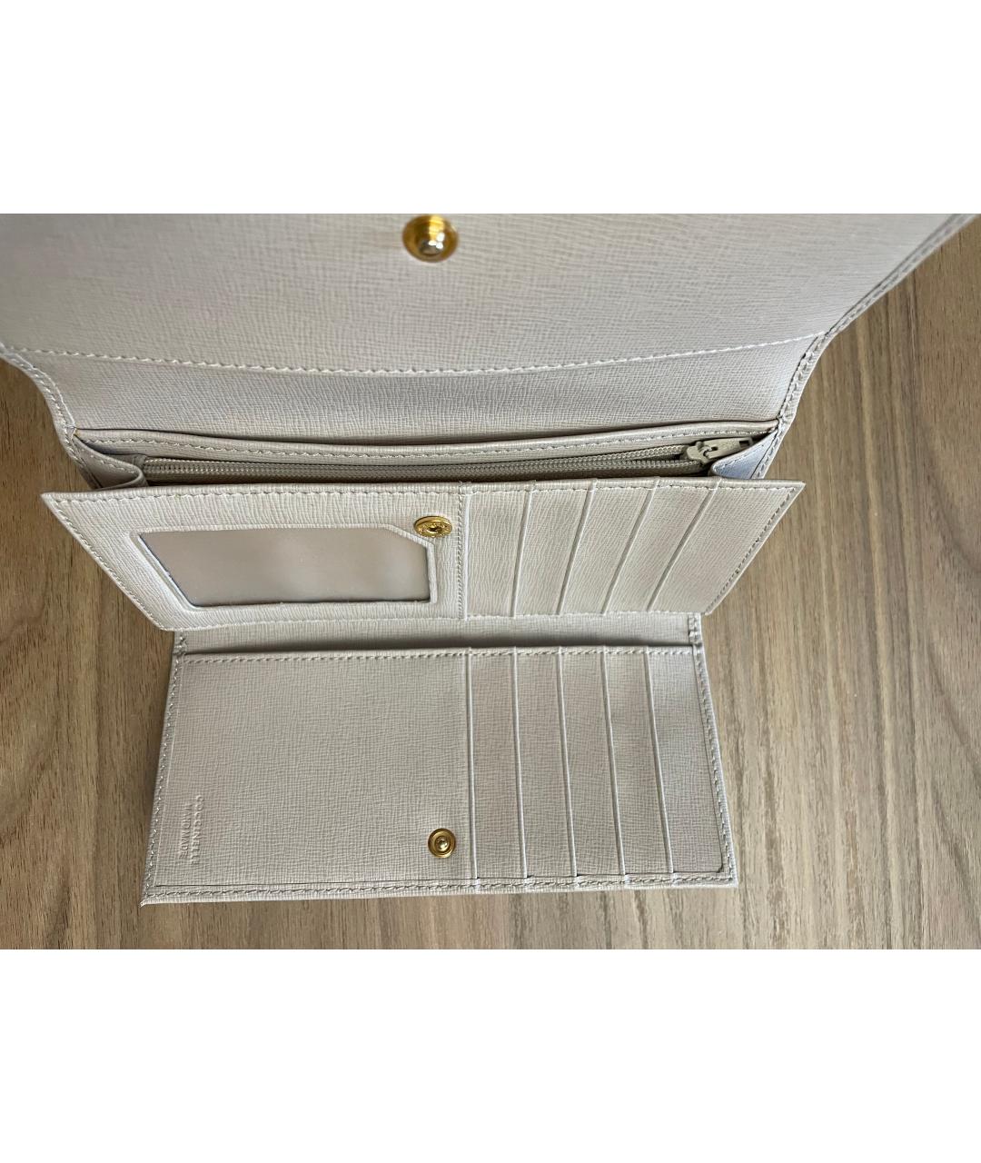 COCCINELLE Бежевый кожаный кошелек, фото 4