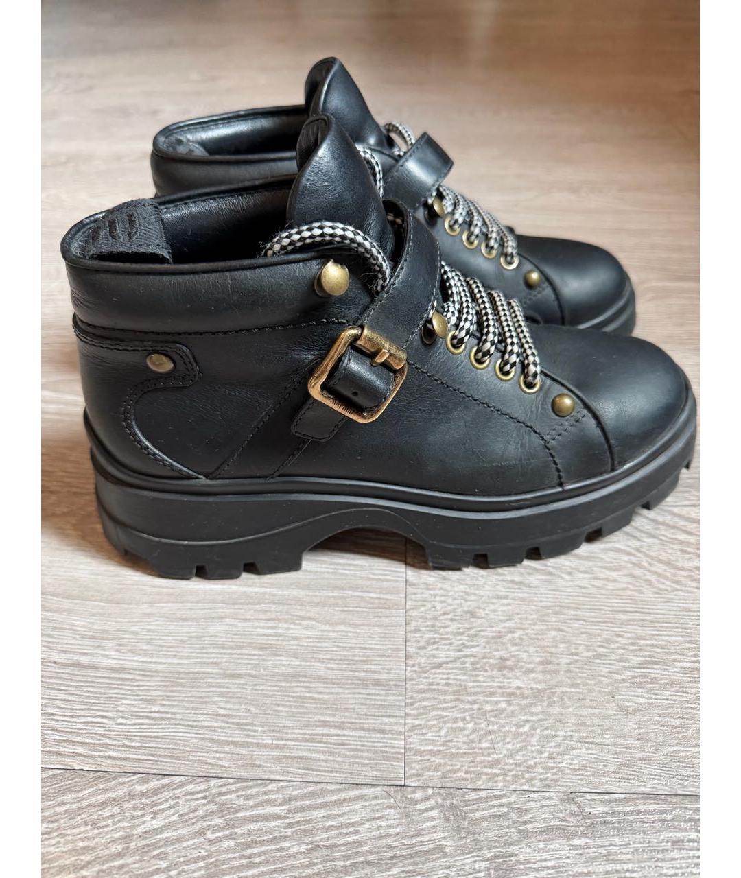 MIU MIU Черные кожаные ботинки, фото 8