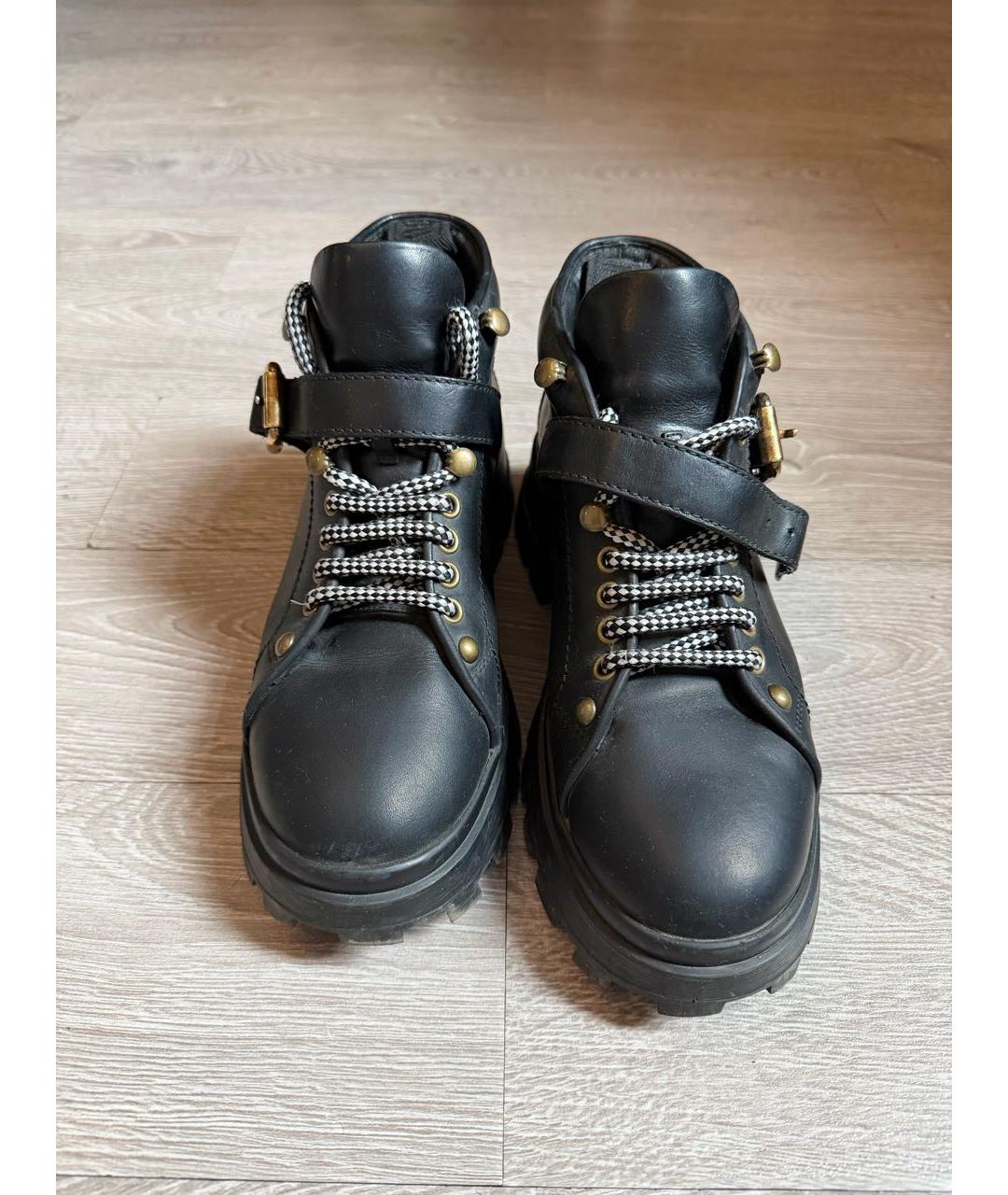 MIU MIU Черные кожаные ботинки, фото 2