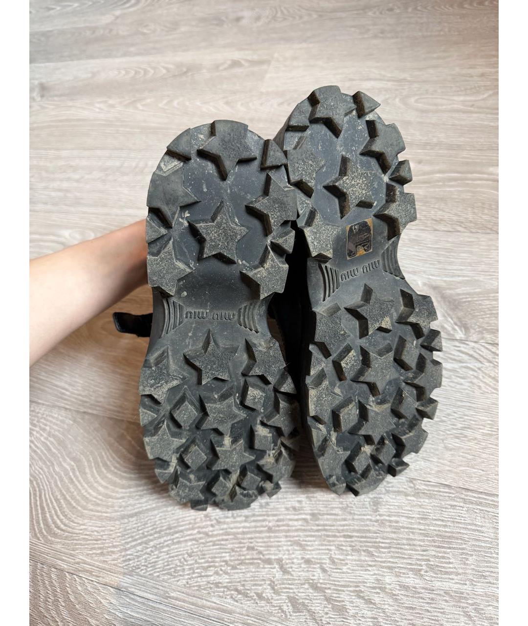 MIU MIU Черные кожаные ботинки, фото 5