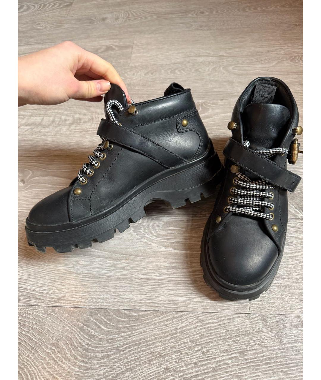 MIU MIU Черные кожаные ботинки, фото 7