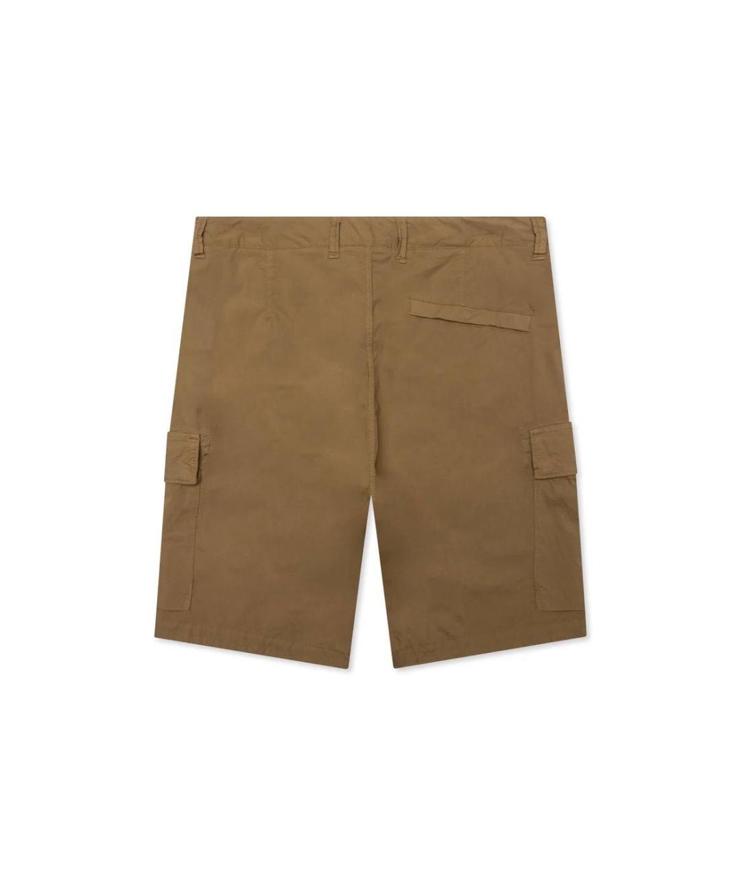 STONE ISLAND Коричневые хлопковые шорты, фото 3