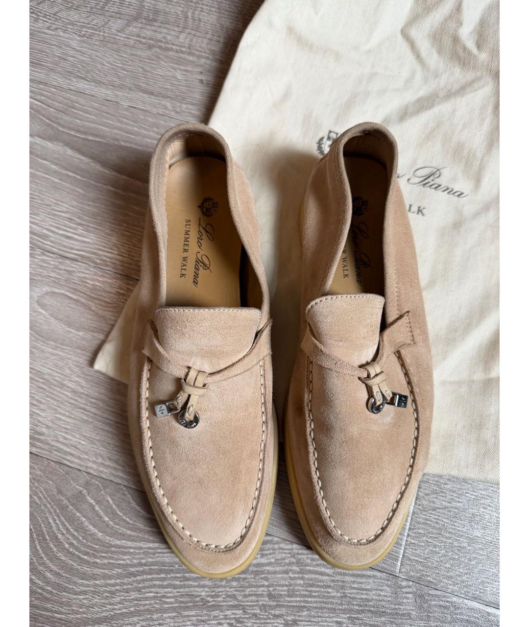 LORO PIANA Розовые замшевые лоферы, фото 3