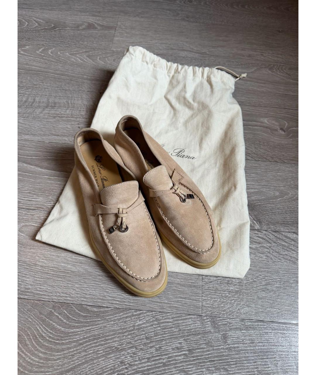 LORO PIANA Розовые замшевые лоферы, фото 8