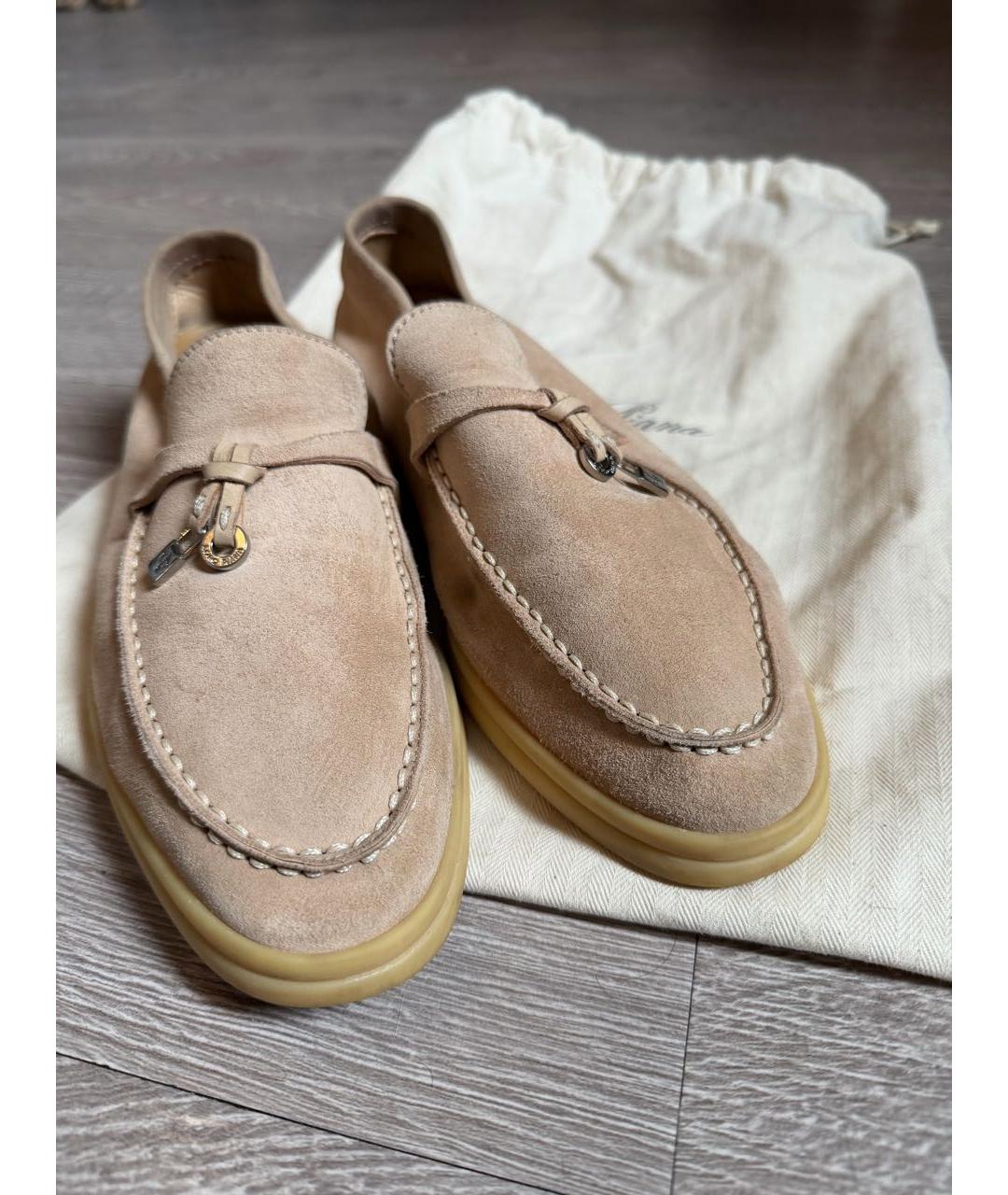 LORO PIANA Розовые замшевые лоферы, фото 7