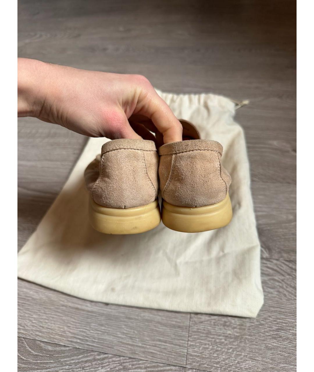 LORO PIANA Розовые замшевые лоферы, фото 4