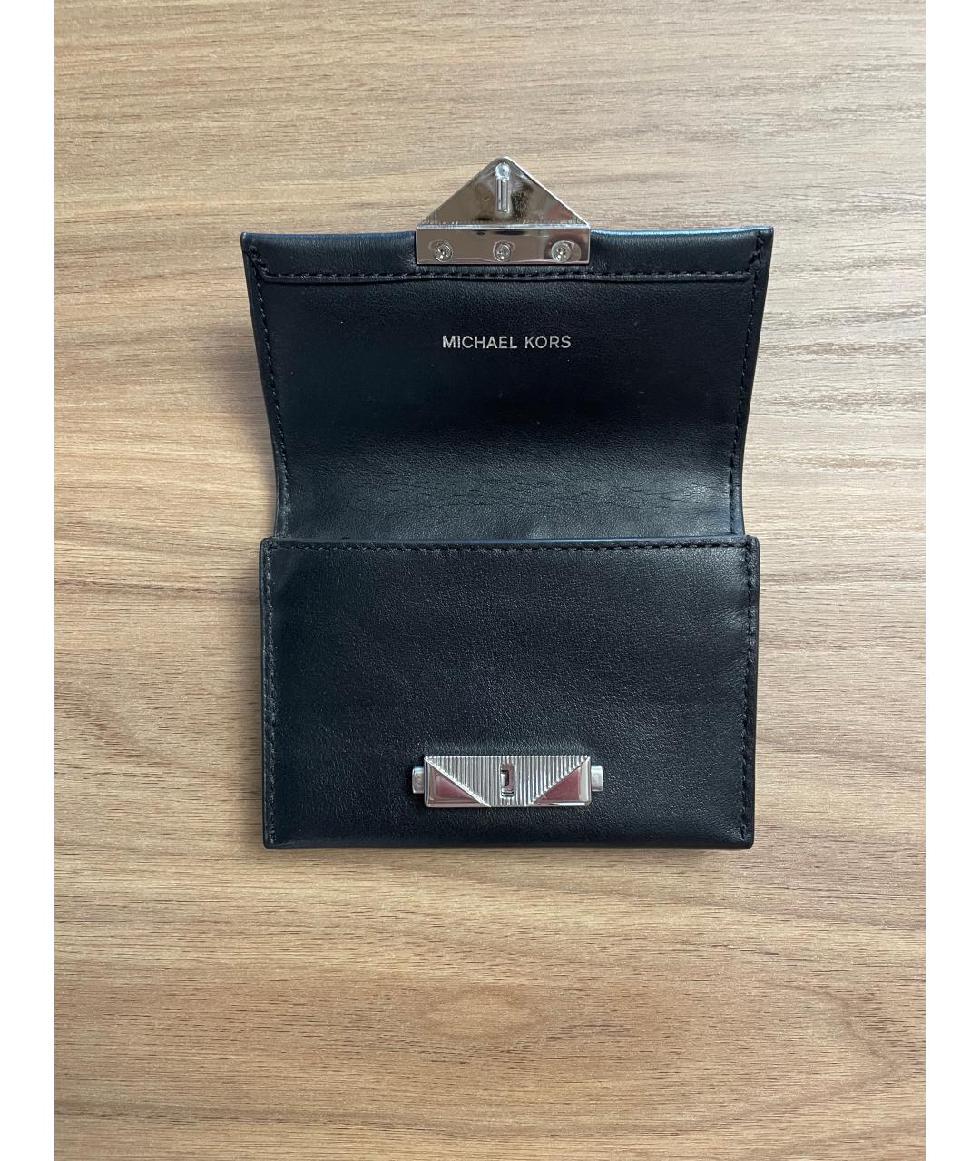 MICHAEL MICHAEL KORS Черный кожаный кошелек, фото 8