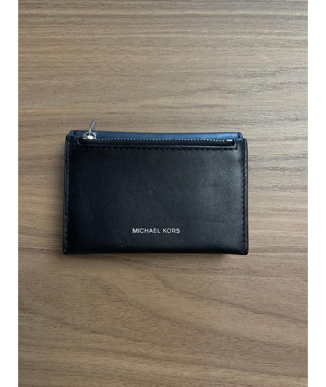 MICHAEL MICHAEL KORS Черный кожаный кошелек, фото 3