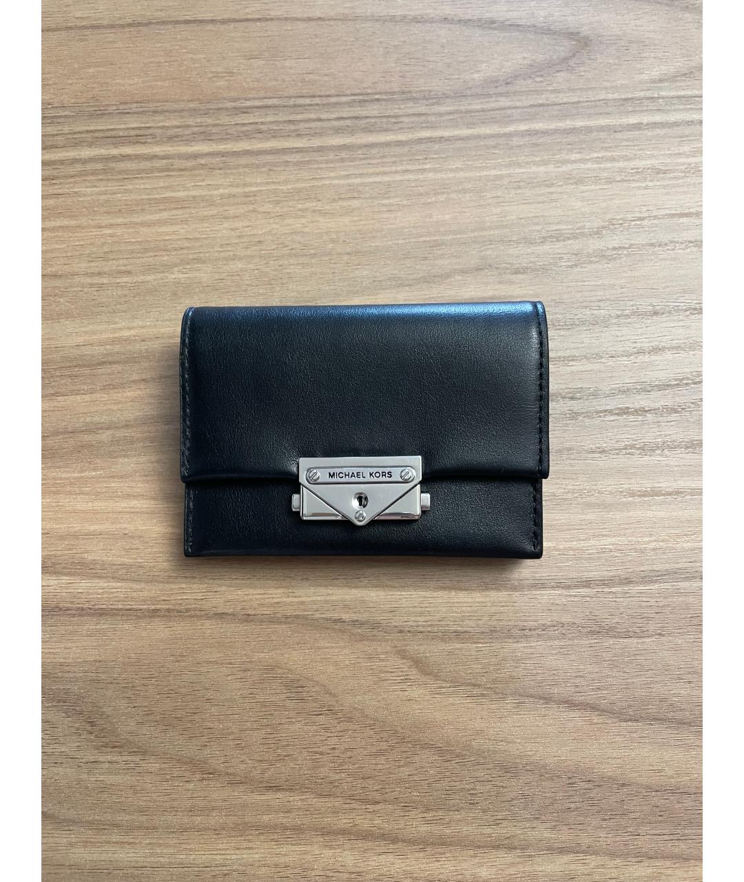 MICHAEL MICHAEL KORS Черный кожаный кошелек, фото 5