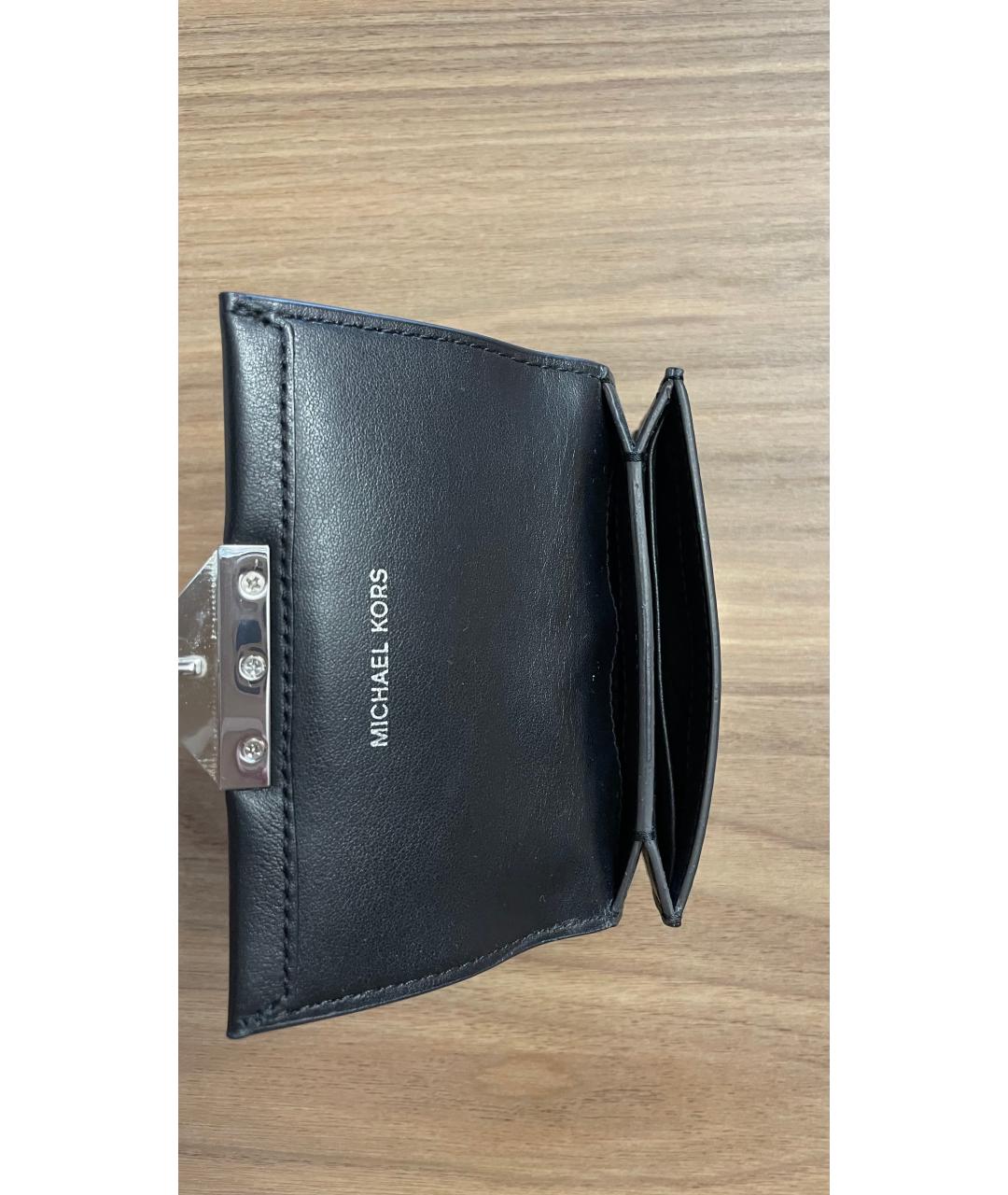 MICHAEL MICHAEL KORS Черный кожаный кошелек, фото 4