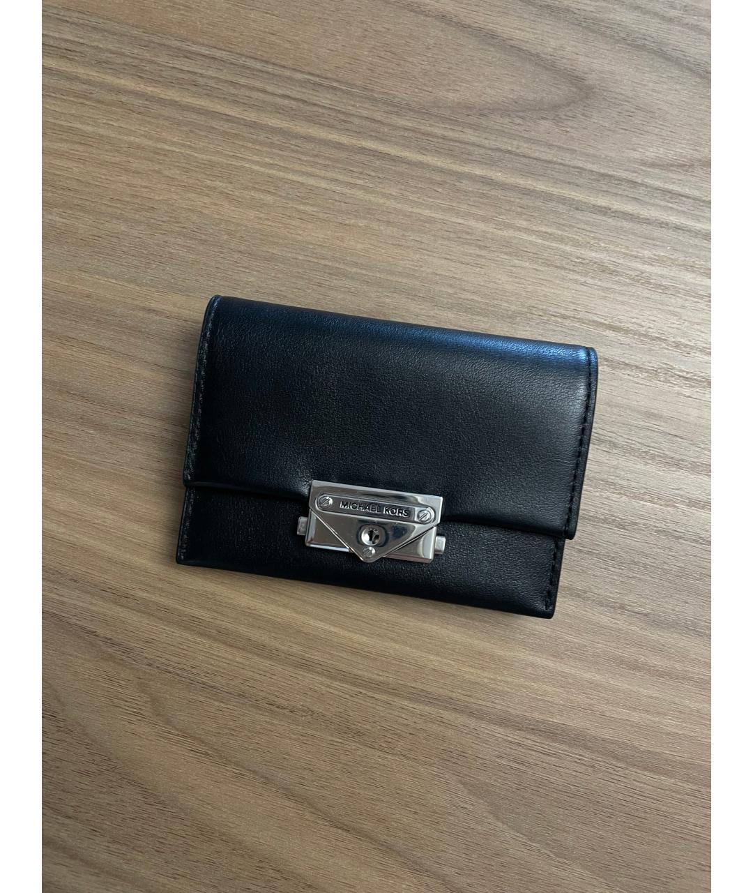 MICHAEL MICHAEL KORS Черный кожаный кошелек, фото 2