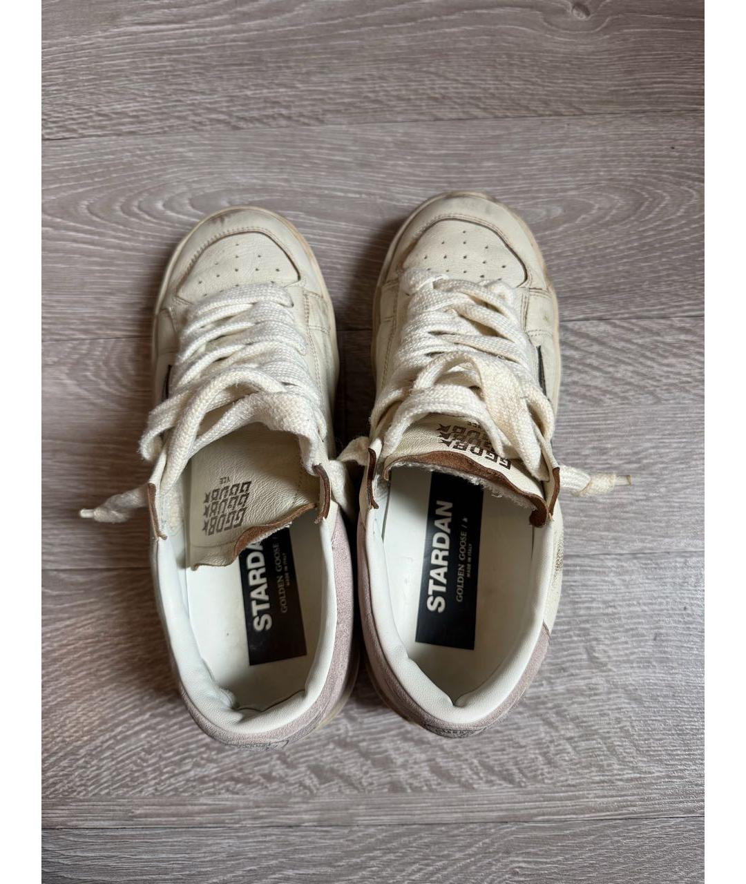 GOLDEN GOOSE DELUXE BRAND Бежевые кожаные кроссовки, фото 3