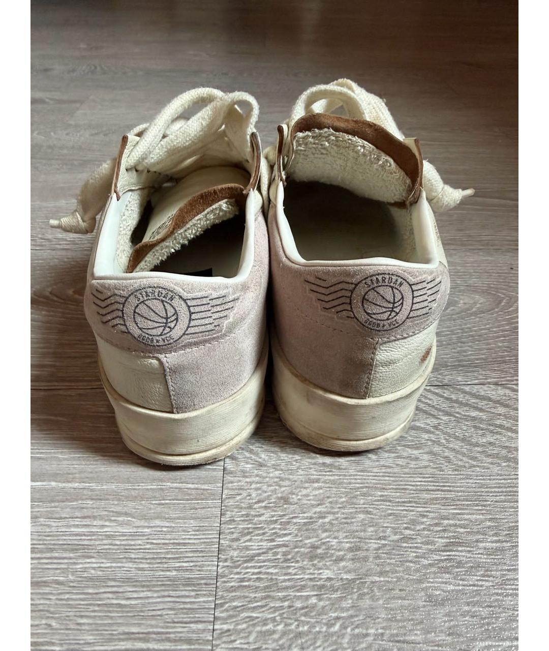 GOLDEN GOOSE DELUXE BRAND Бежевые кожаные кроссовки, фото 4