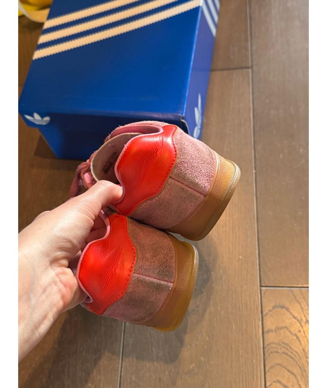 ADIDAS Розовые замшевые кроссовки, фото 3