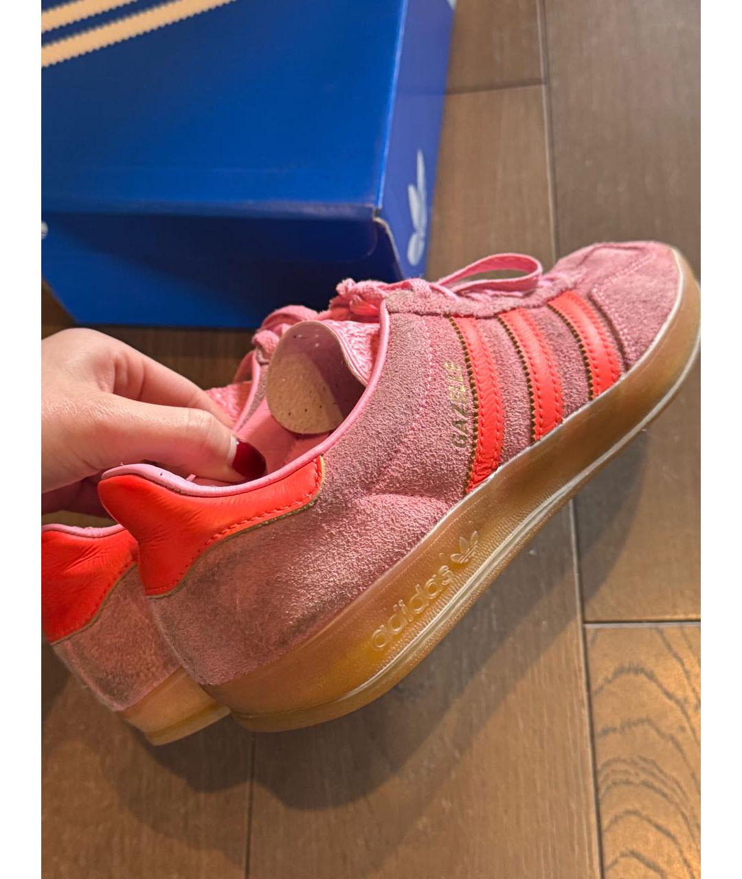 ADIDAS Розовые замшевые кроссовки, фото 2