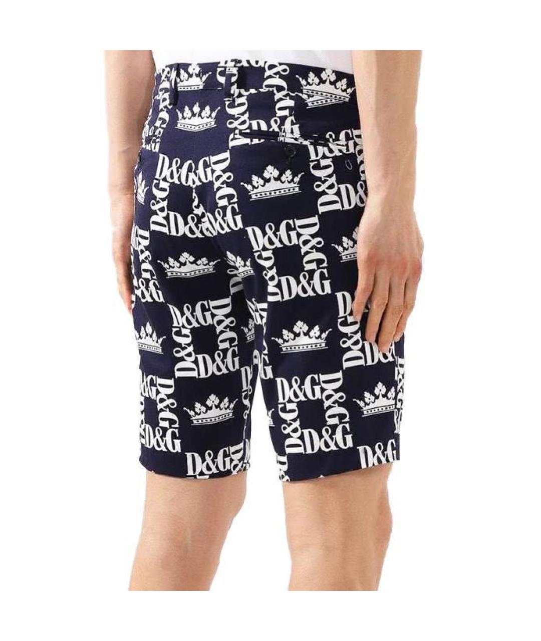 DOLCE&GABBANA Темно-синие хлопковые шорты, фото 3
