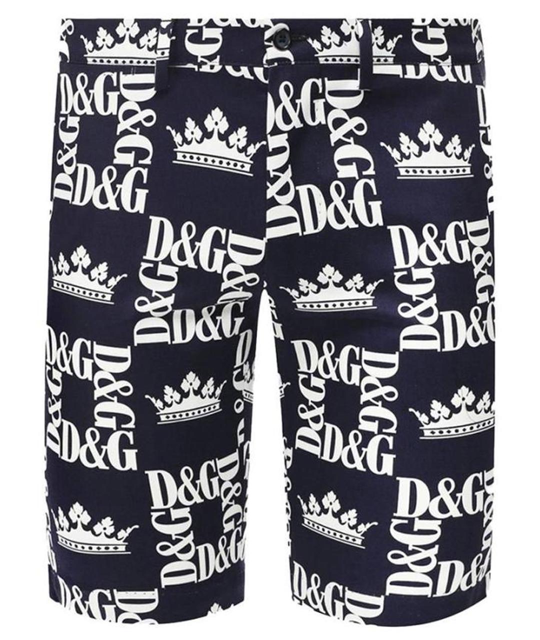 DOLCE&GABBANA Темно-синие хлопковые шорты, фото 1