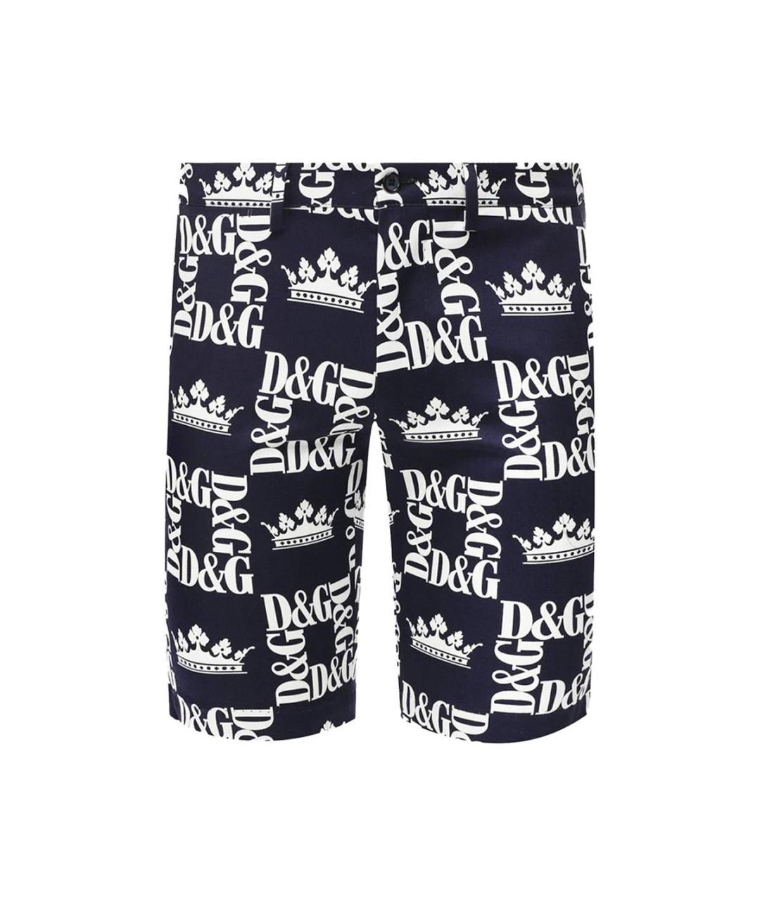 DOLCE&GABBANA Темно-синие хлопковые шорты, фото 4