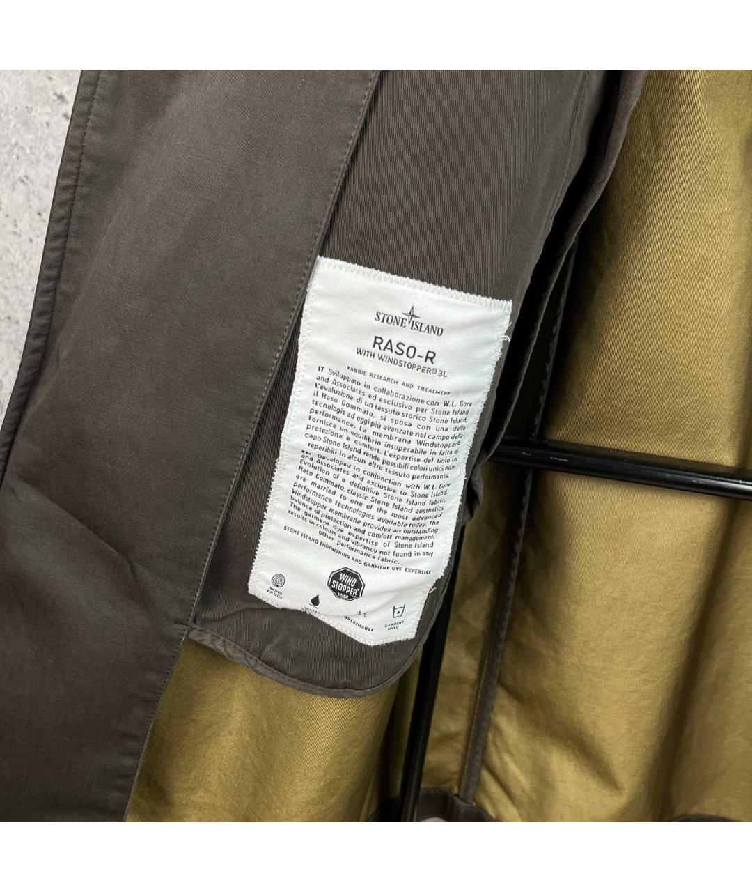 STONE ISLAND Коричневый хлопковый тренч / плащ, фото 5