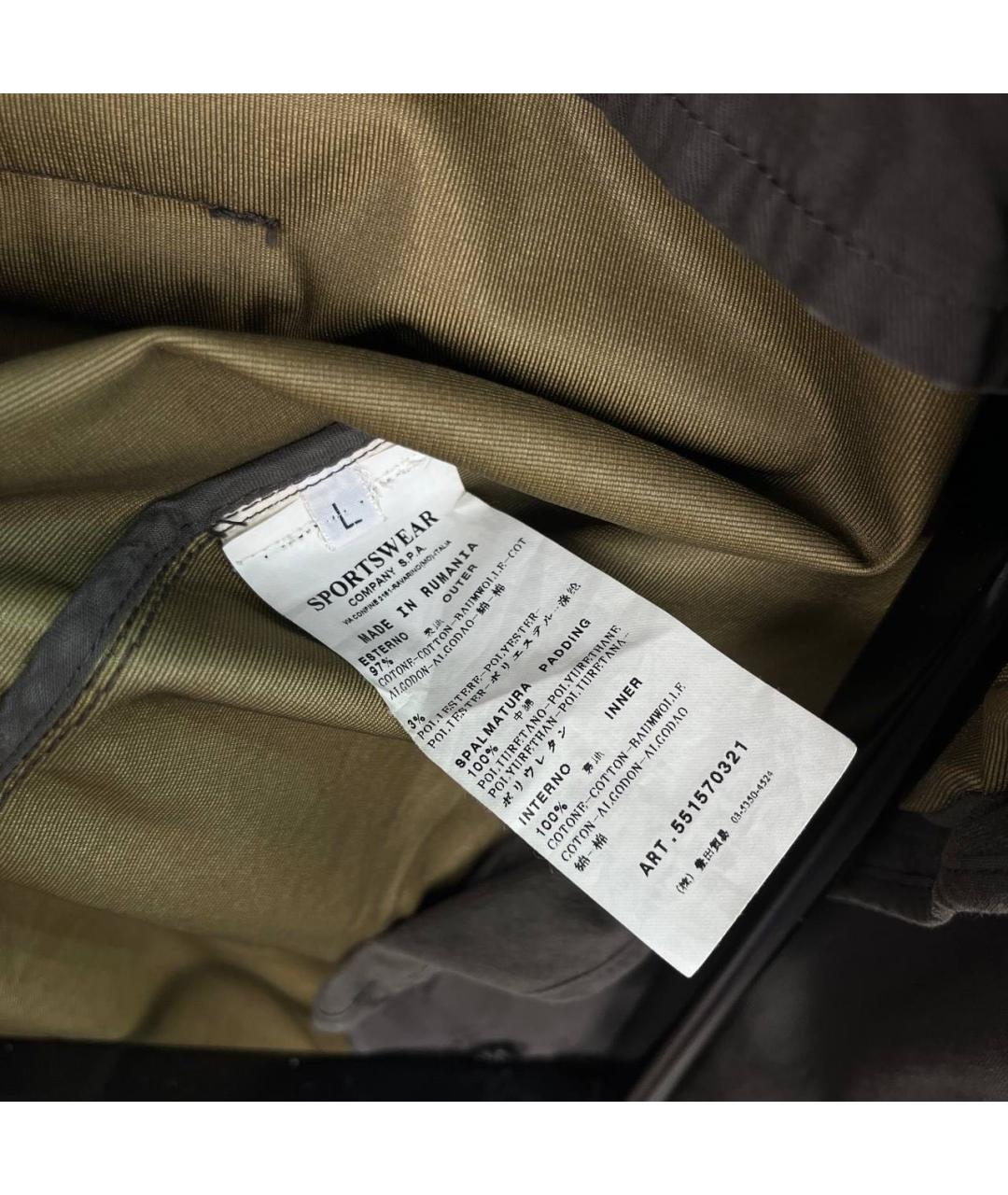 STONE ISLAND Коричневый хлопковый тренч / плащ, фото 6