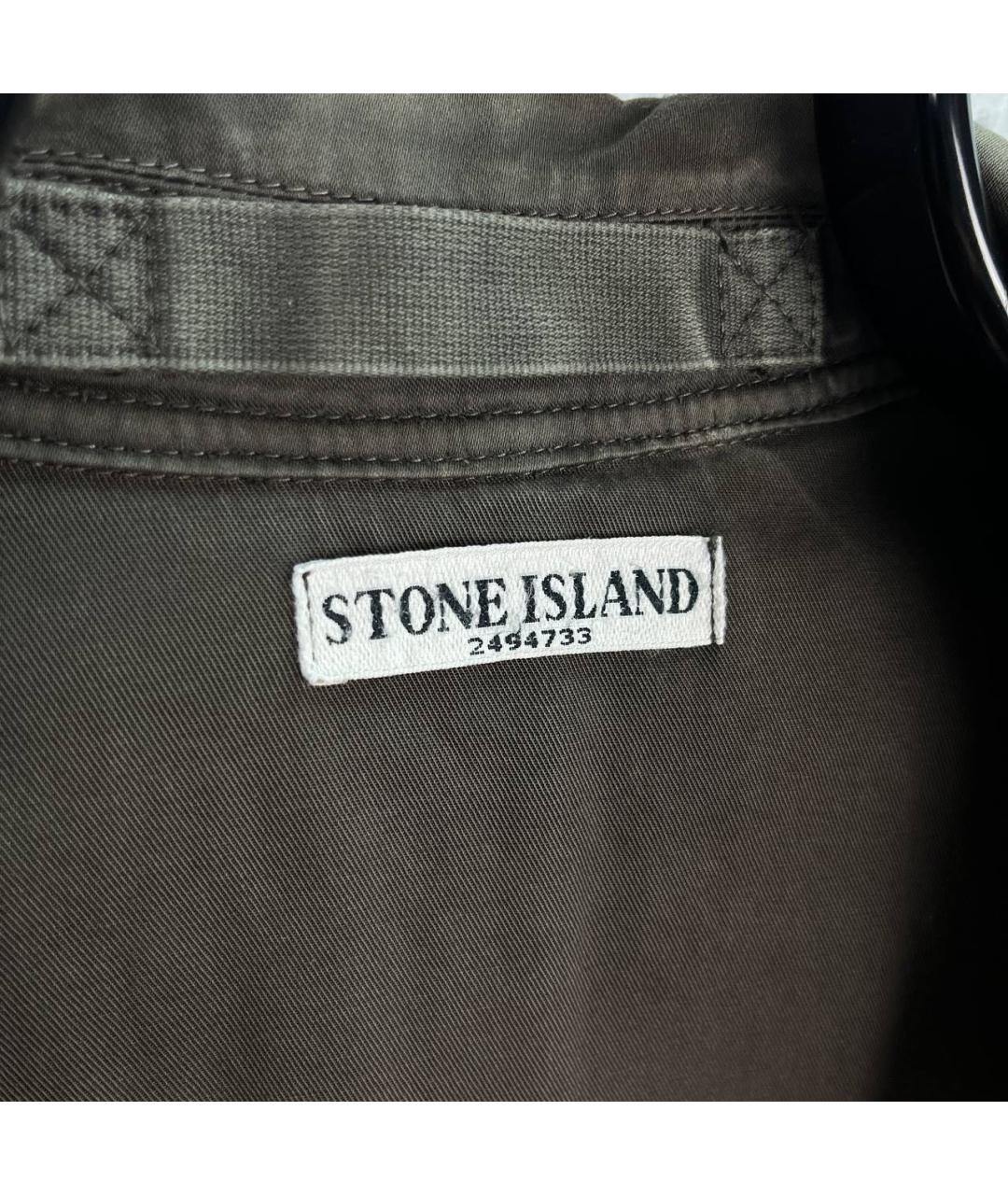 STONE ISLAND Коричневый хлопковый тренч / плащ, фото 4